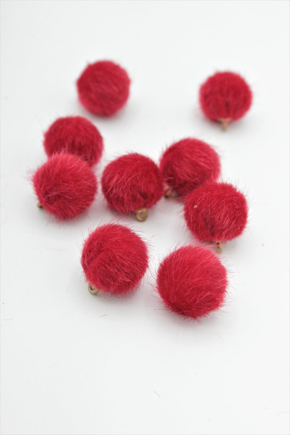 Nasturi Din Blana,15mm, Rosu