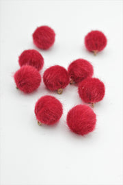 Nasturi Din Blana,15mm, Rosu