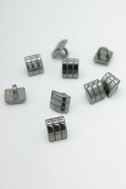 Nasturi Metalici, 7x8mm, Argintiu Inchis