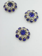 Nasturi Metalici Cu Pietre, 21mm, Albastru