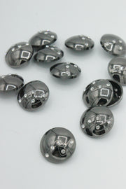 Nasturi Metalici Cu Strasuri, 25mm, Argintiu Inchis