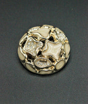 Nasturi Metalici Cu Strasuri, 36mm, Auriu