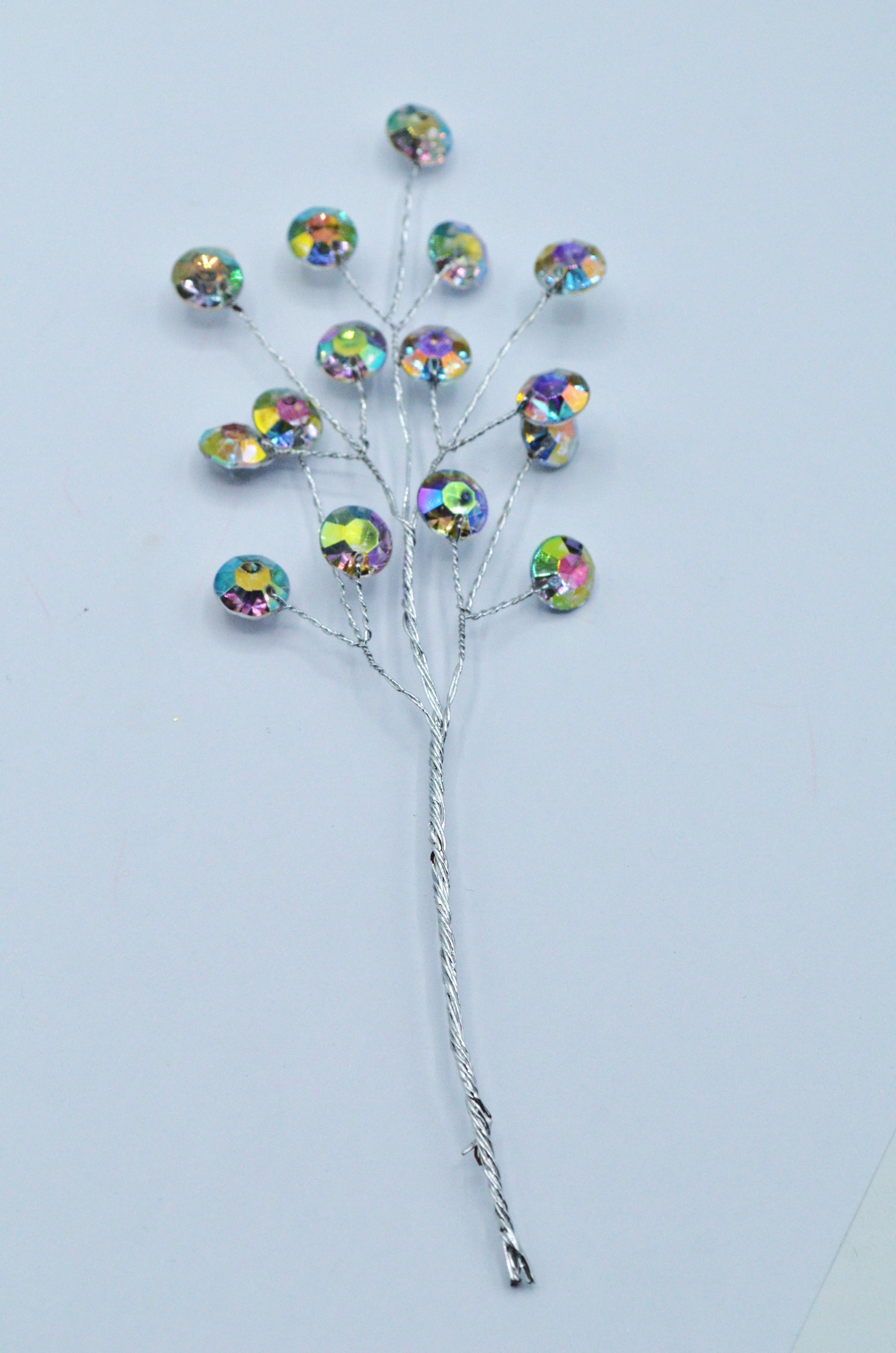 Aplicatie Decorativa din Sarma Metalica Modelatoare Si Pietre 18cm lungime