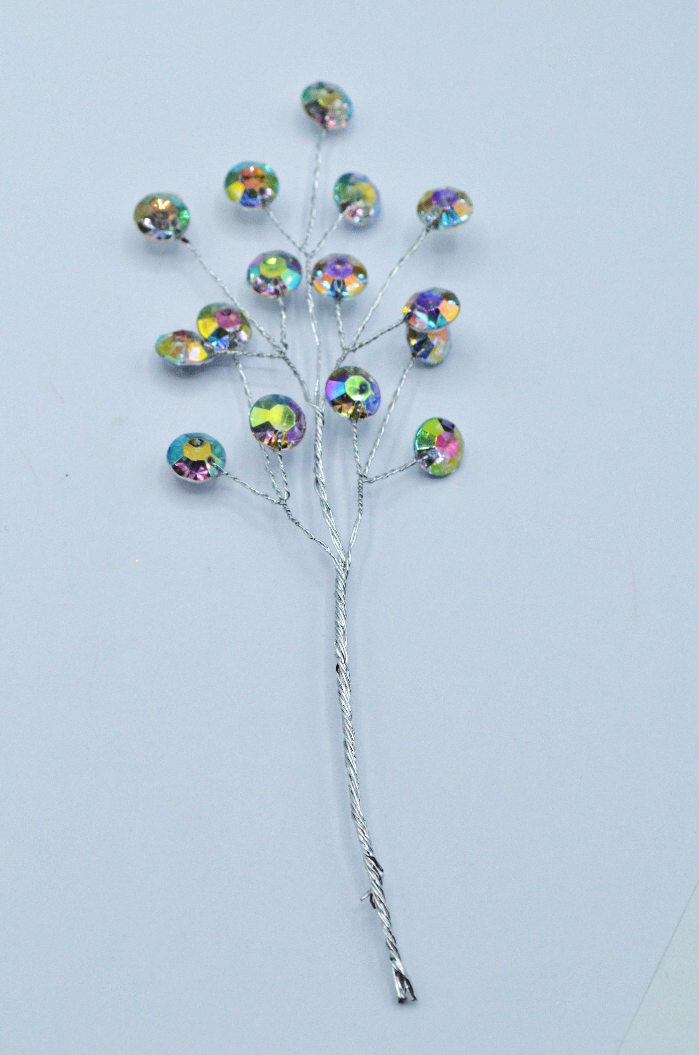 Aplicatie Decorativa din Sarma Metalica Modelatoare Si Pietre 18cm lungime