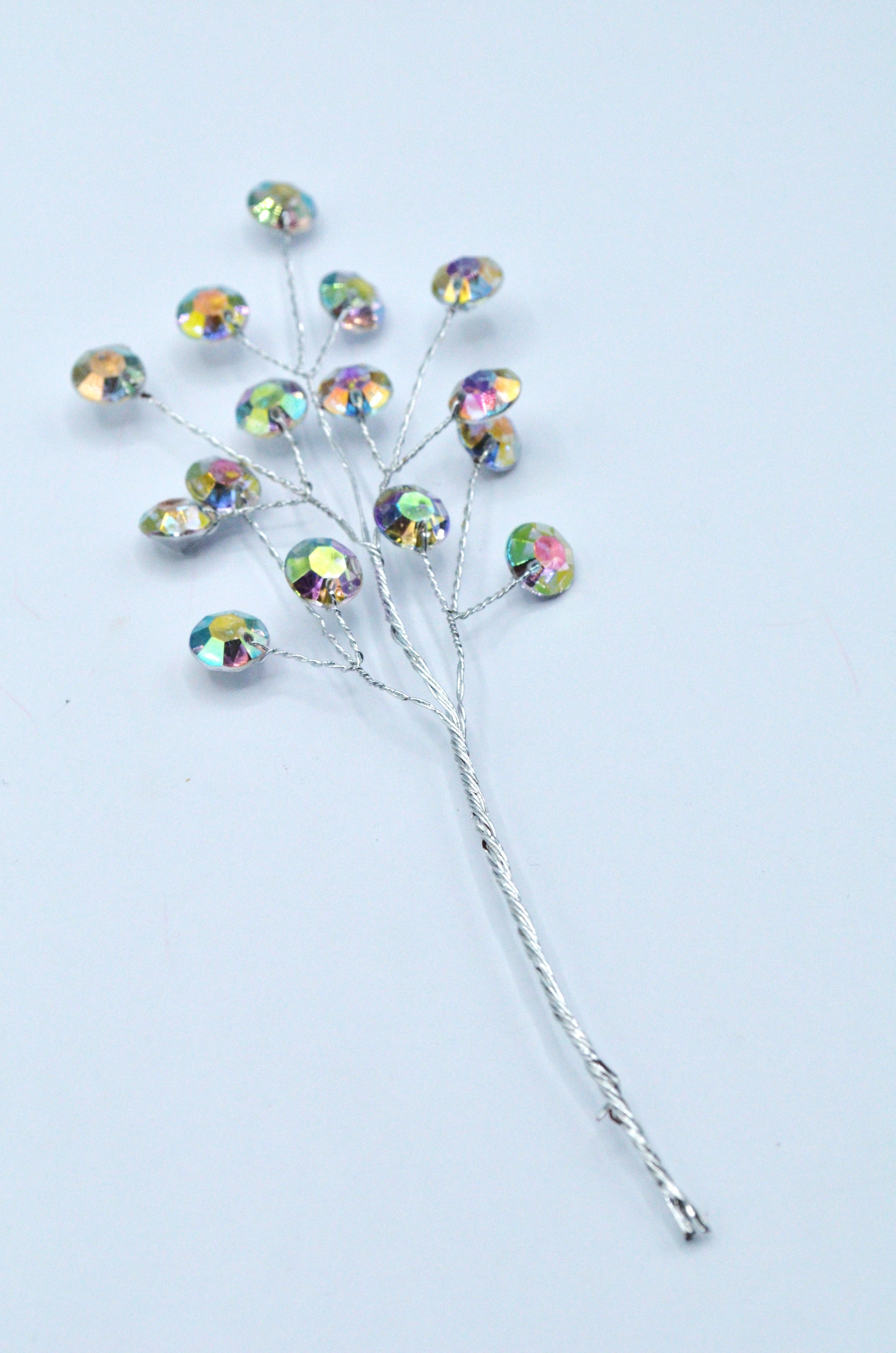 Aplicatie Decorativa din Sarma Metalica Modelatoare Si Pietre 18cm lungime