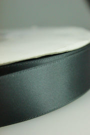 Panglica Dublu Satinata, 25mm, Gri Inchis
