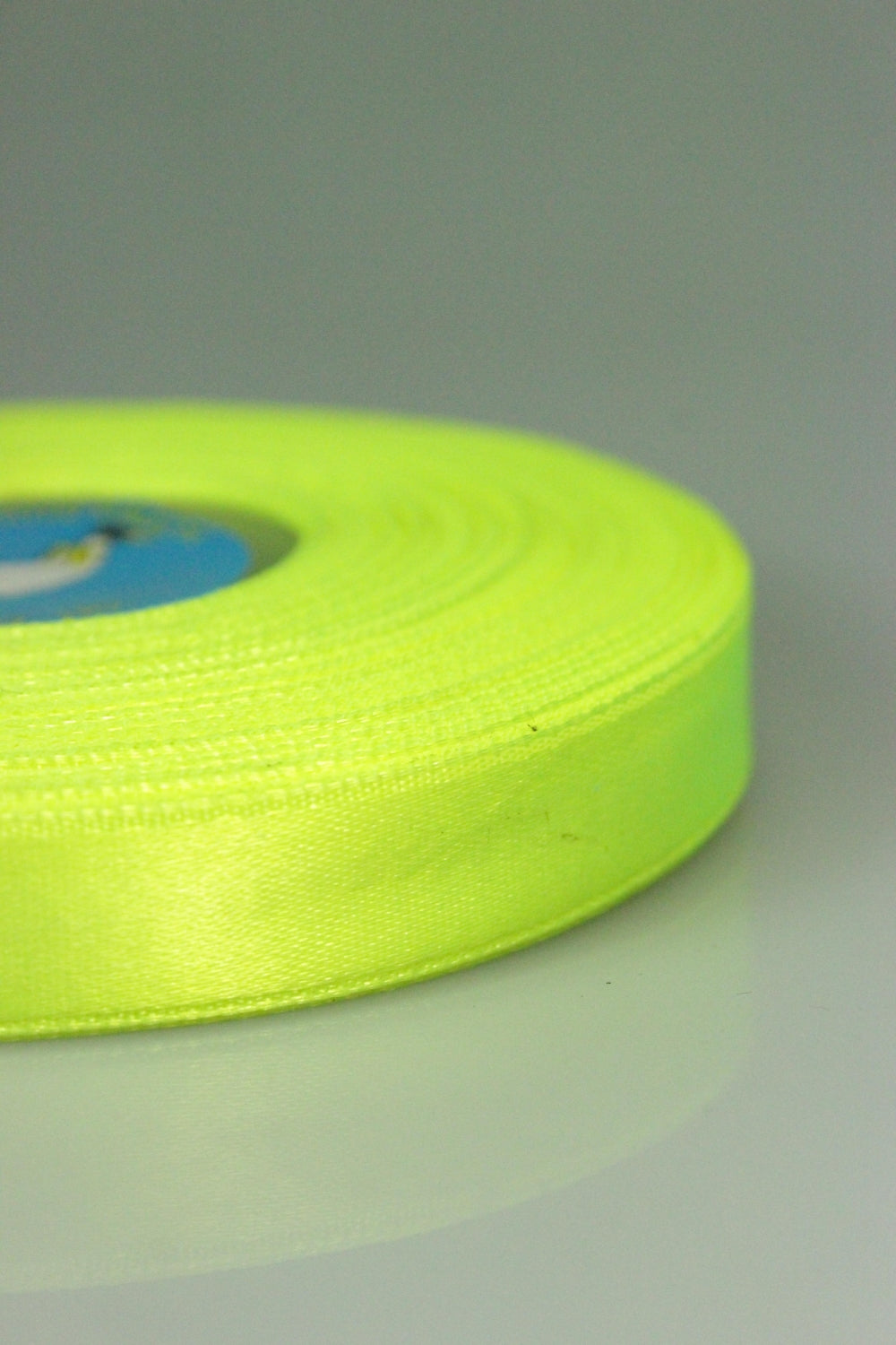 Panglica Saten, 12mm, Galben Neon, 33m/Rola