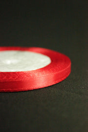 Panglica Saten, 7mm, Rosu, (Rola-23m)