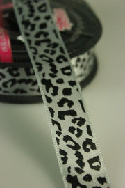 Panglica Satin Animal Print, 22mm, Gri