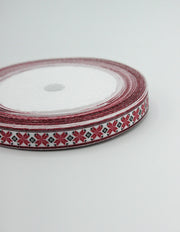 Panglica Satinata Cu Motive Traditionale, 10mm