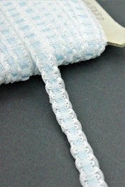 Pasmanterie 10mm, Alb Cu Bleu