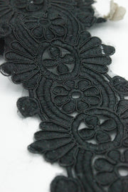Pasmanterie Brodata,9cm, Negru