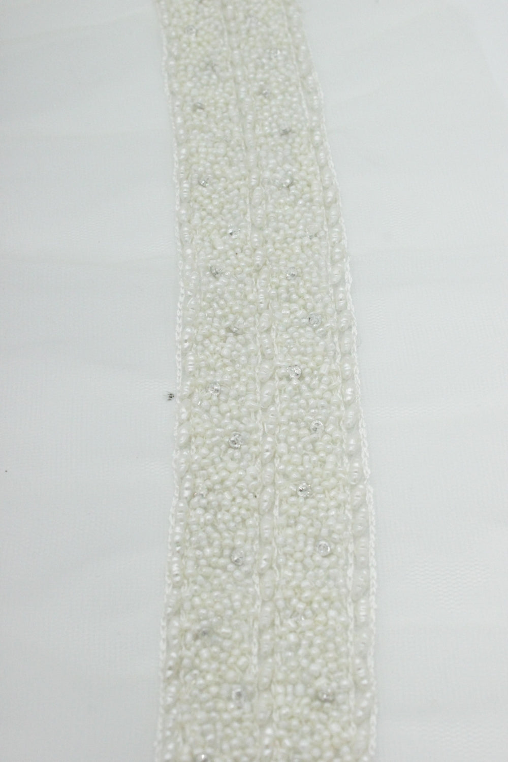 Pasmanterie cu Margele, 120x3cm, Ivoire