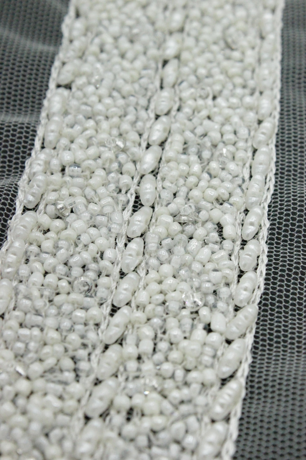 Pasmanterie cu Margele, 120x3cm, Ivoire