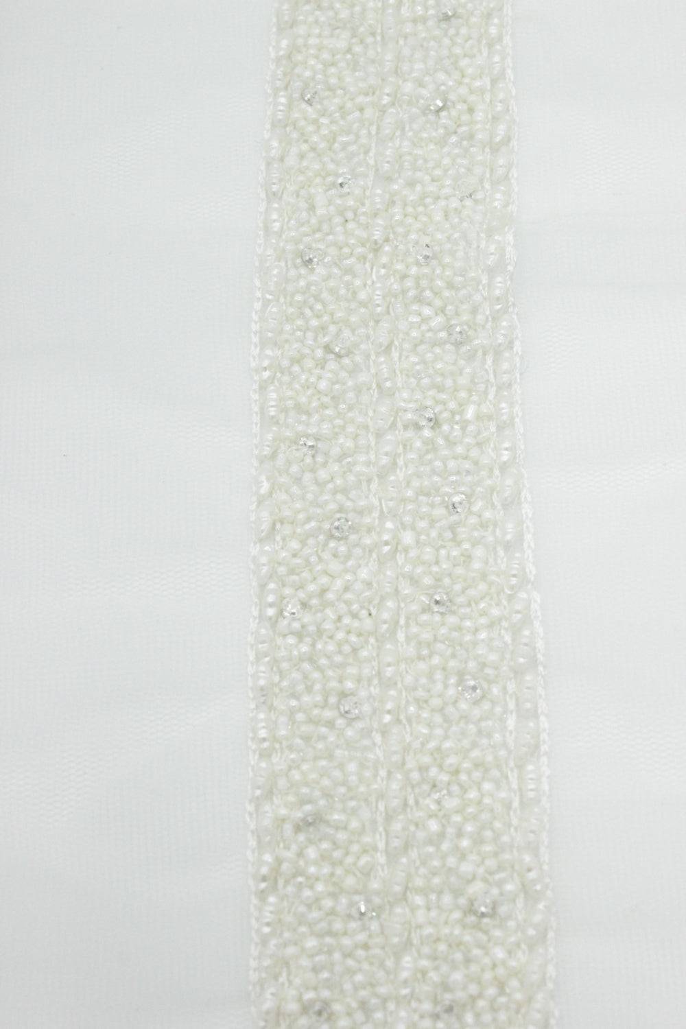 Pasmanterie cu Margele, 120x3cm, Ivoire