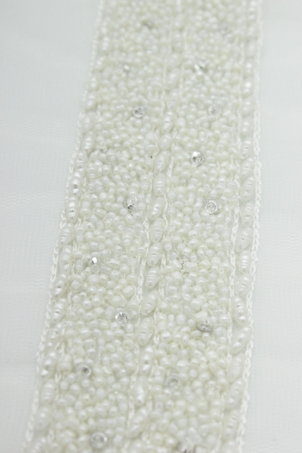 Pasmanterie cu Margele, 120x3cm, Ivoire