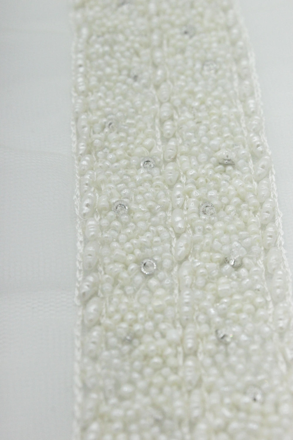 Pasmanterie cu Margele, 120x3cm, Ivoire