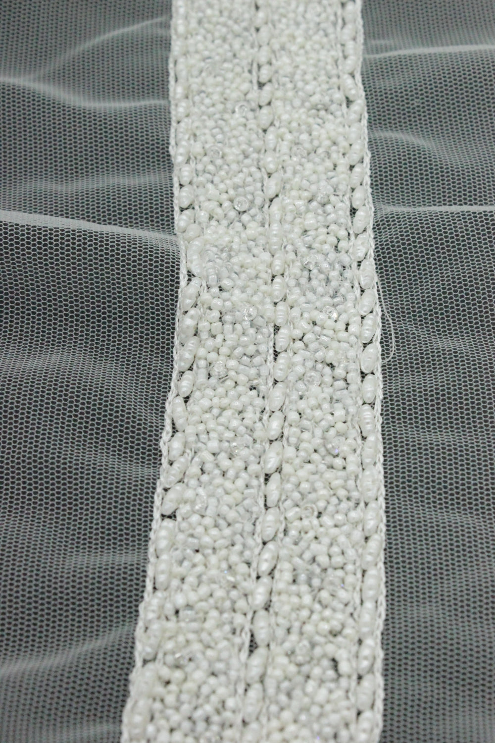 Pasmanterie cu Margele, 120x3cm, Ivoire