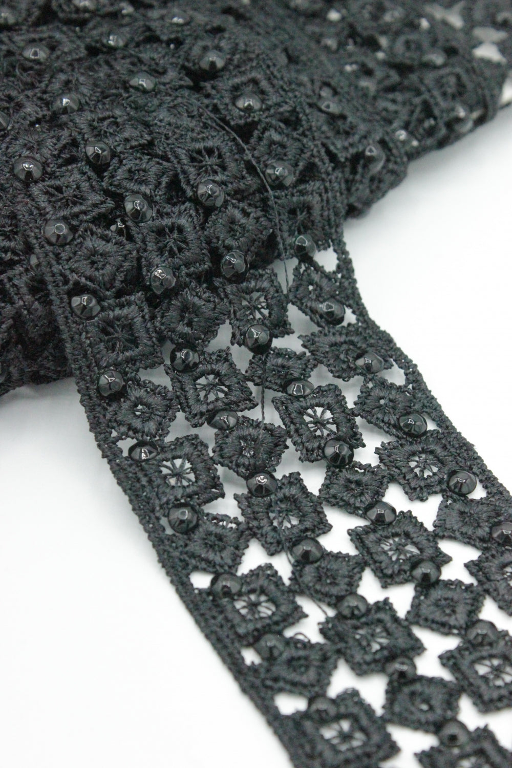 Pasmanterie Cu Margele, 55mm, Negru