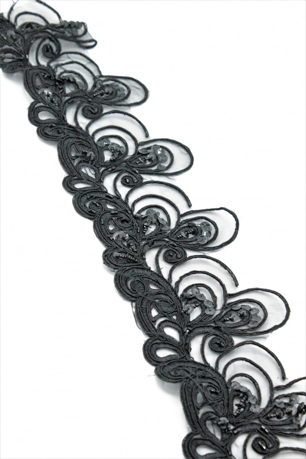 Pasmanterie Cu Margele Si Paiete, 10cm, Negru
