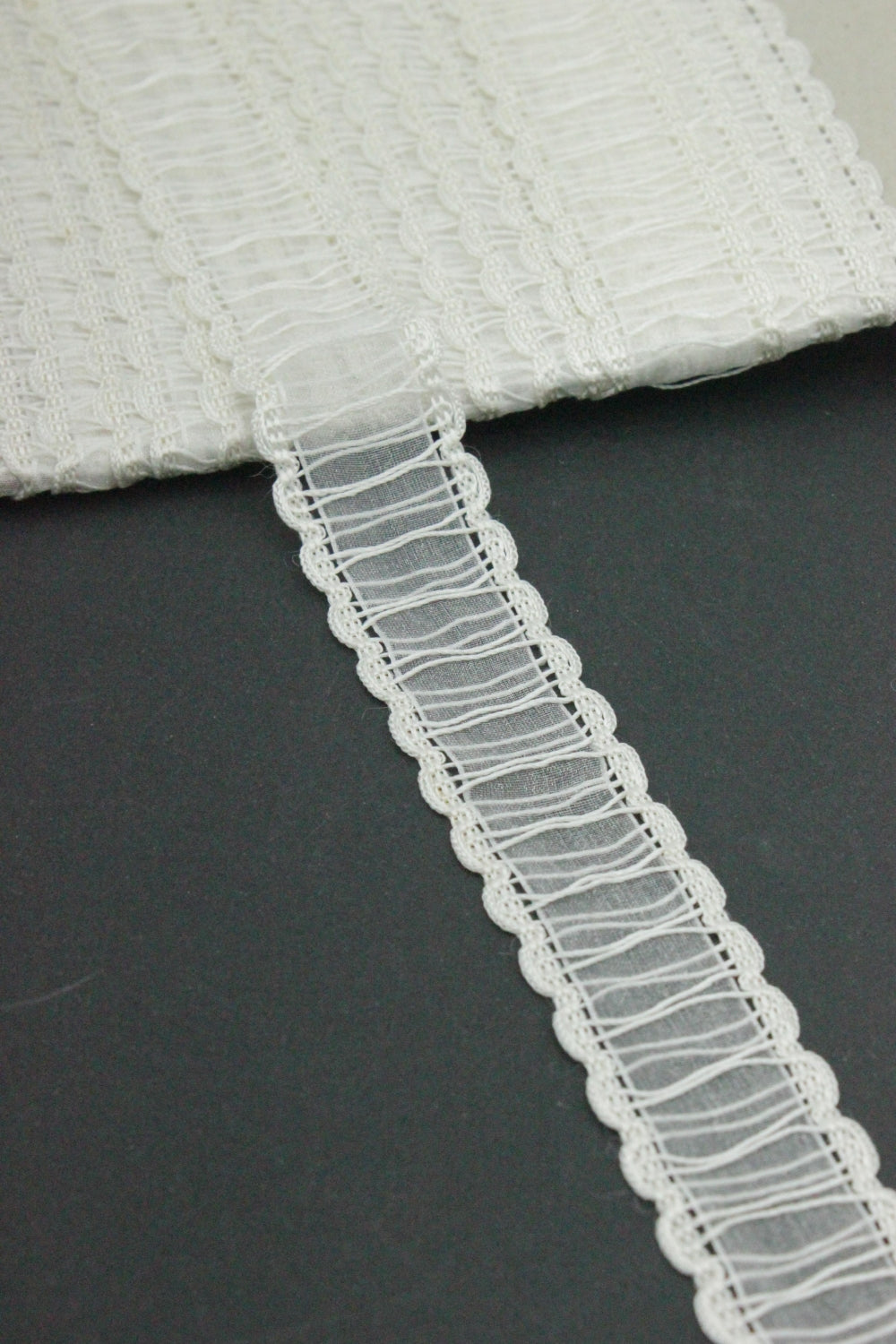 Pasmanterie Cu Organza, 25mm, Ivoire
