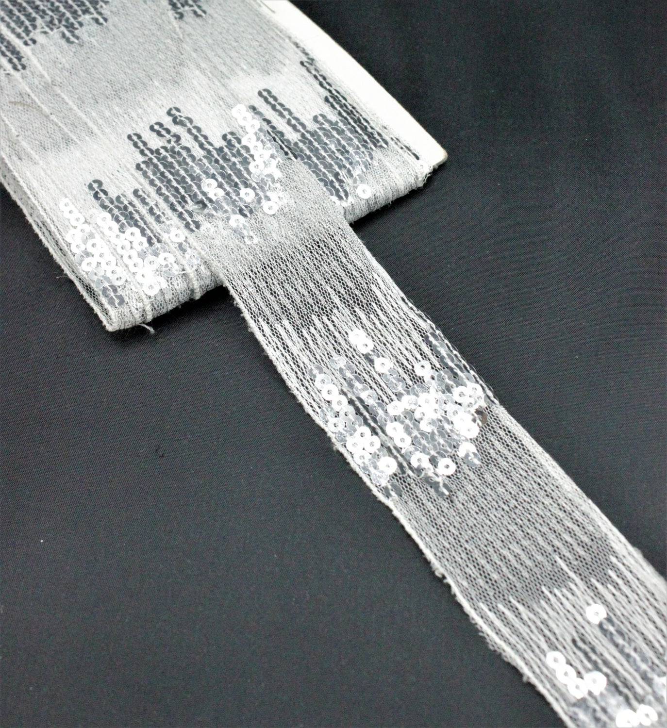 Pasmanterie Cu Paiete, Alb, 5cm