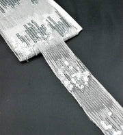 Pasmanterie Cu Paiete, Alb, 5cm