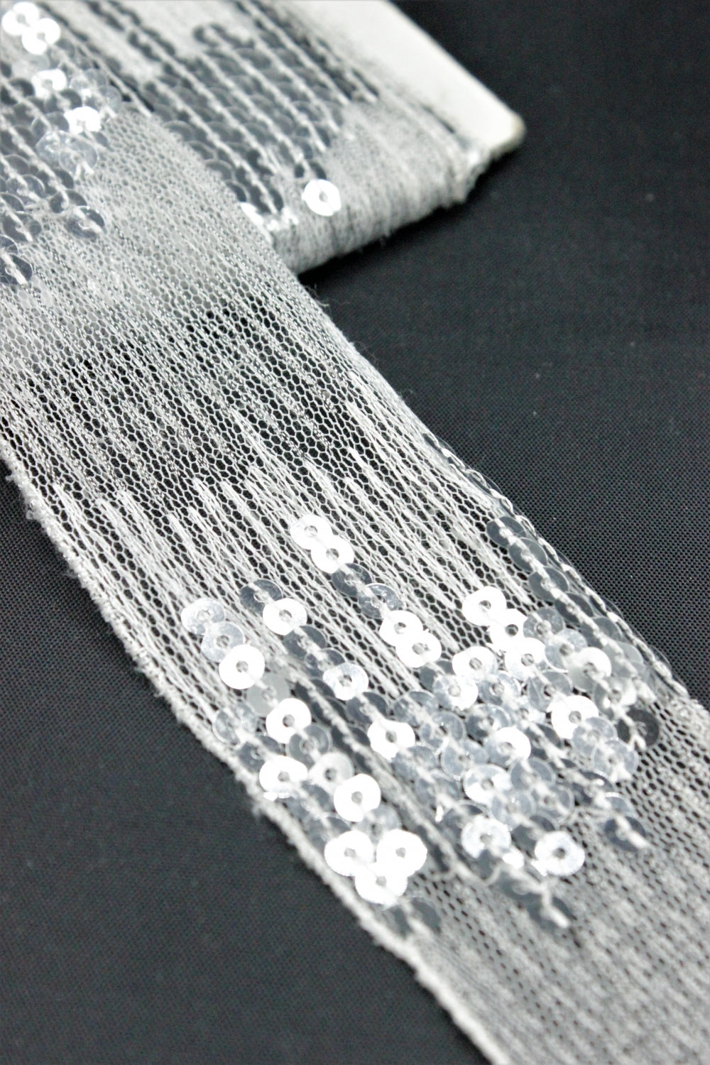 Pasmanterie Cu Paiete, Alb, 5cm