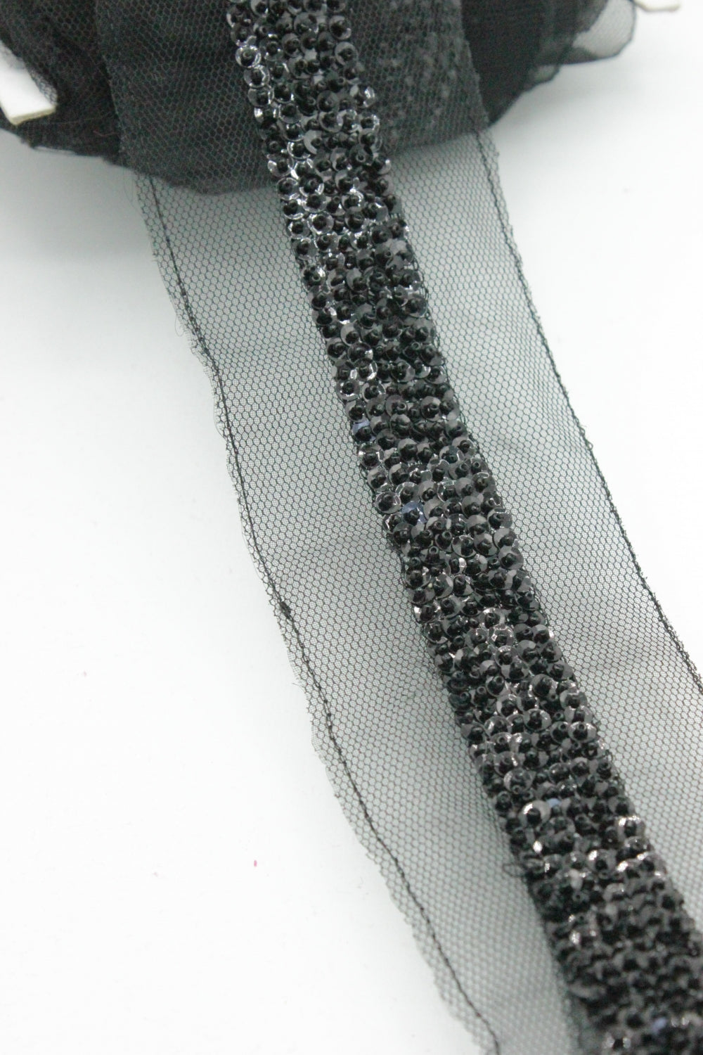 Pasmanterie Cu Paiete Si Margele, 20mm, Negru