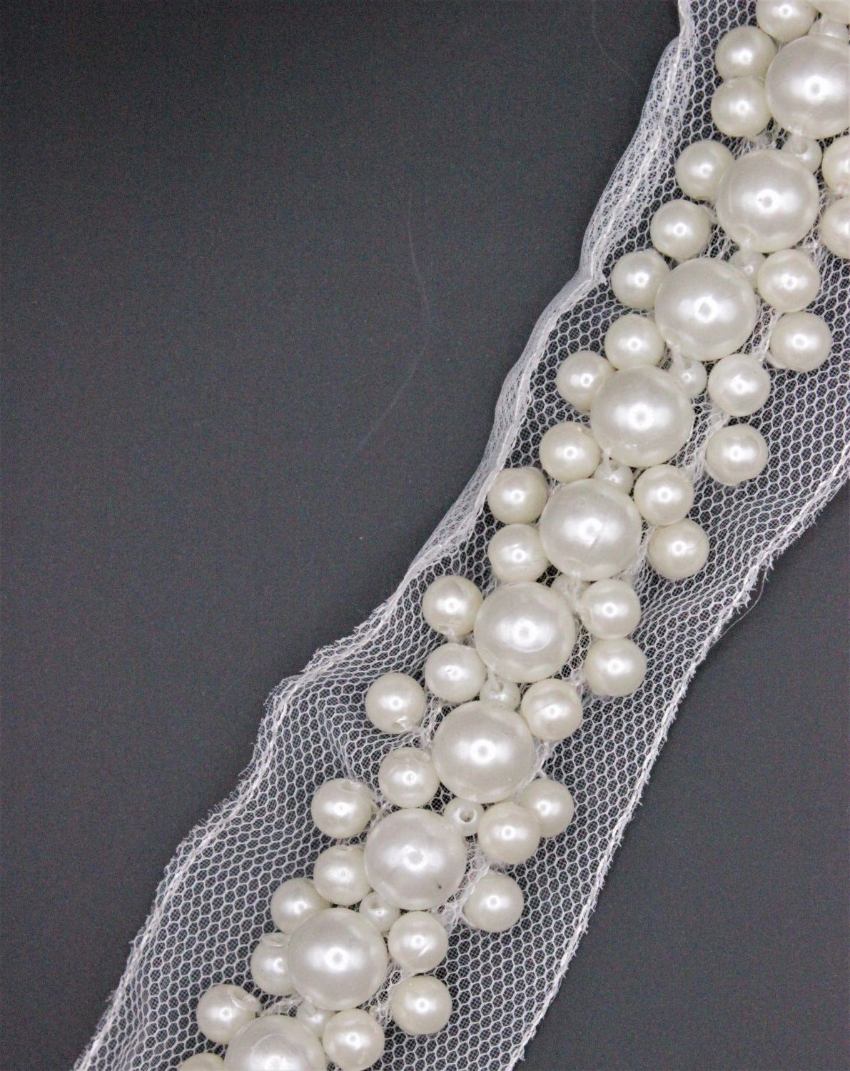 Pasmanterie Cu Perle, 25mm, Crem Unt