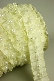 Pasmanterie Din Organza Cu Margele, 20mm