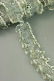 Pasmanterie Din Organza Plisata, 25mm, Vernil