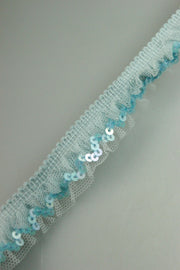 Pasmanterie Elastica Cu Paiete, 17mm, Bleu