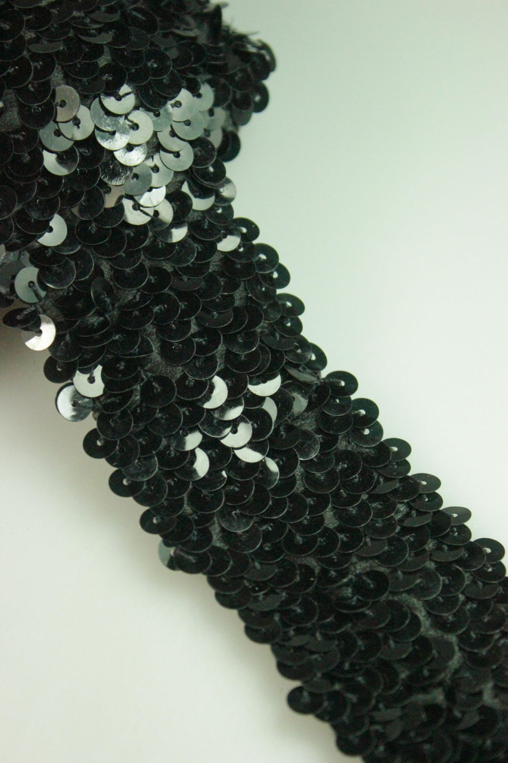 Pasmanterie Elastica Cu Paiete, 45mm, Negru