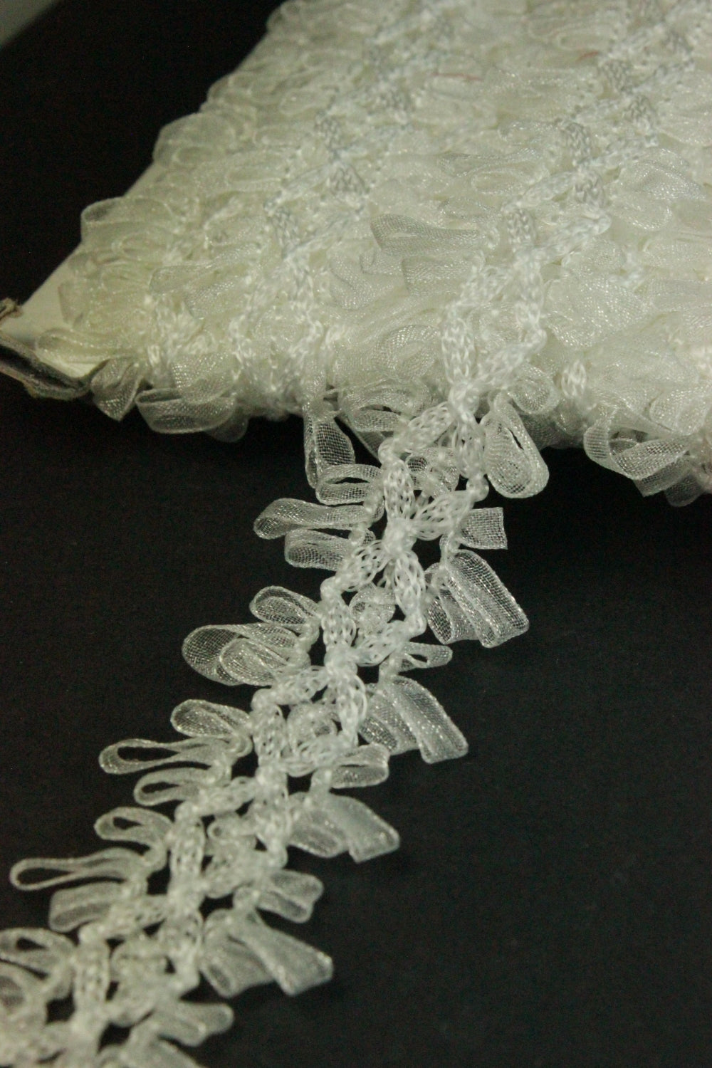 Pasmanterie Organza, 25mm, Alb