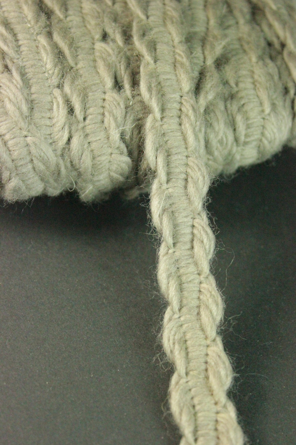 Pasmanterie Tricotata Din Lana, 16mm, Bej