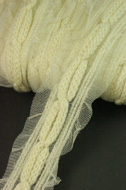 Pasmanterie Tricotata Pe Tull, 45mm, Bej