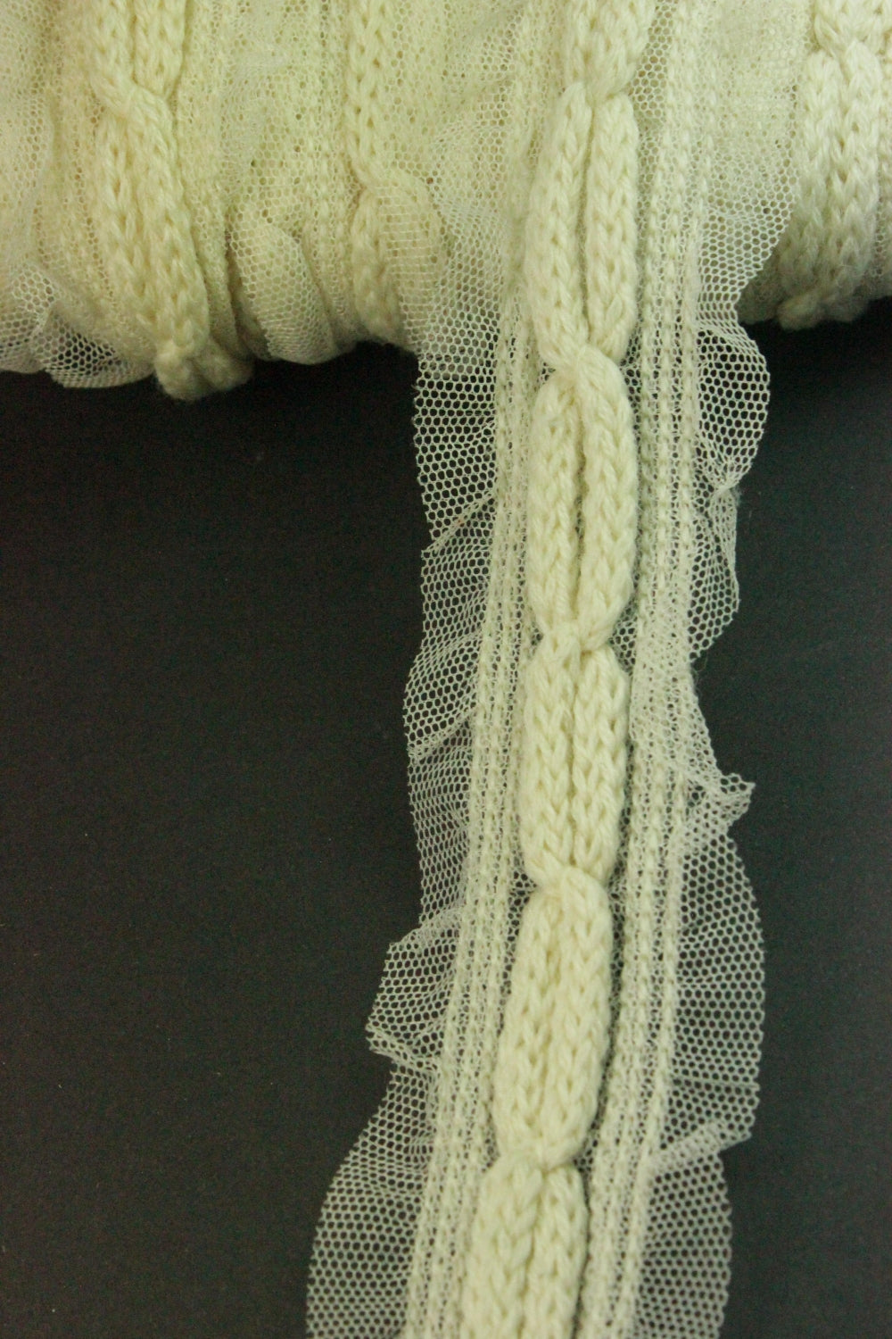 Pasmanterie Tricotata Pe Tull, 45mm, Bej
