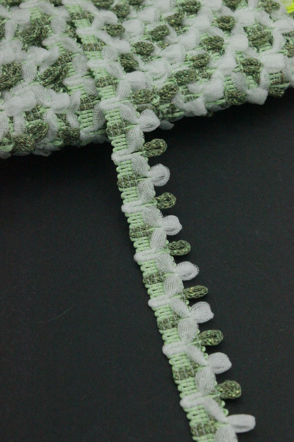 Pasmanterie Usor Elastica 20mm, Verde Cu Alb