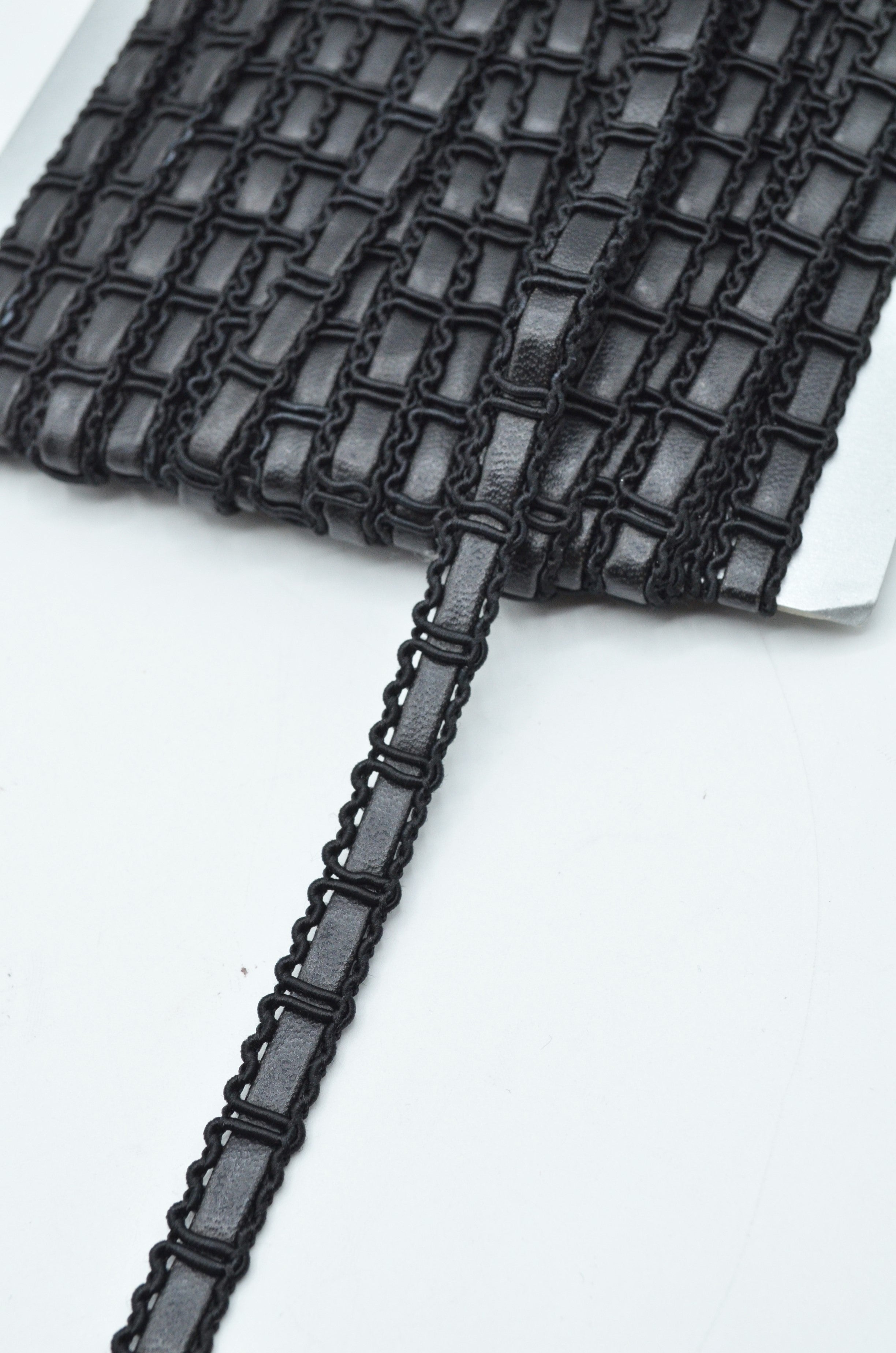 pasmanterie Cu Piele Ecologica, 10mm, Negru