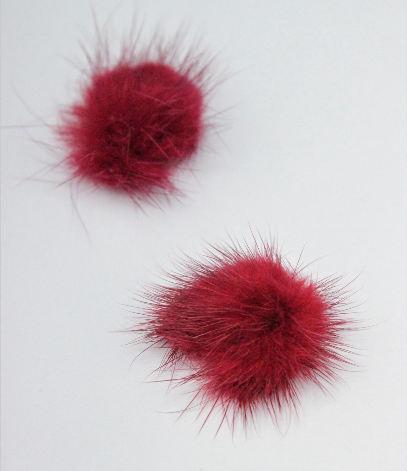 Pompon Blana Naturala, 25mm, Rosu