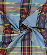Poplin Bleu In Carouri