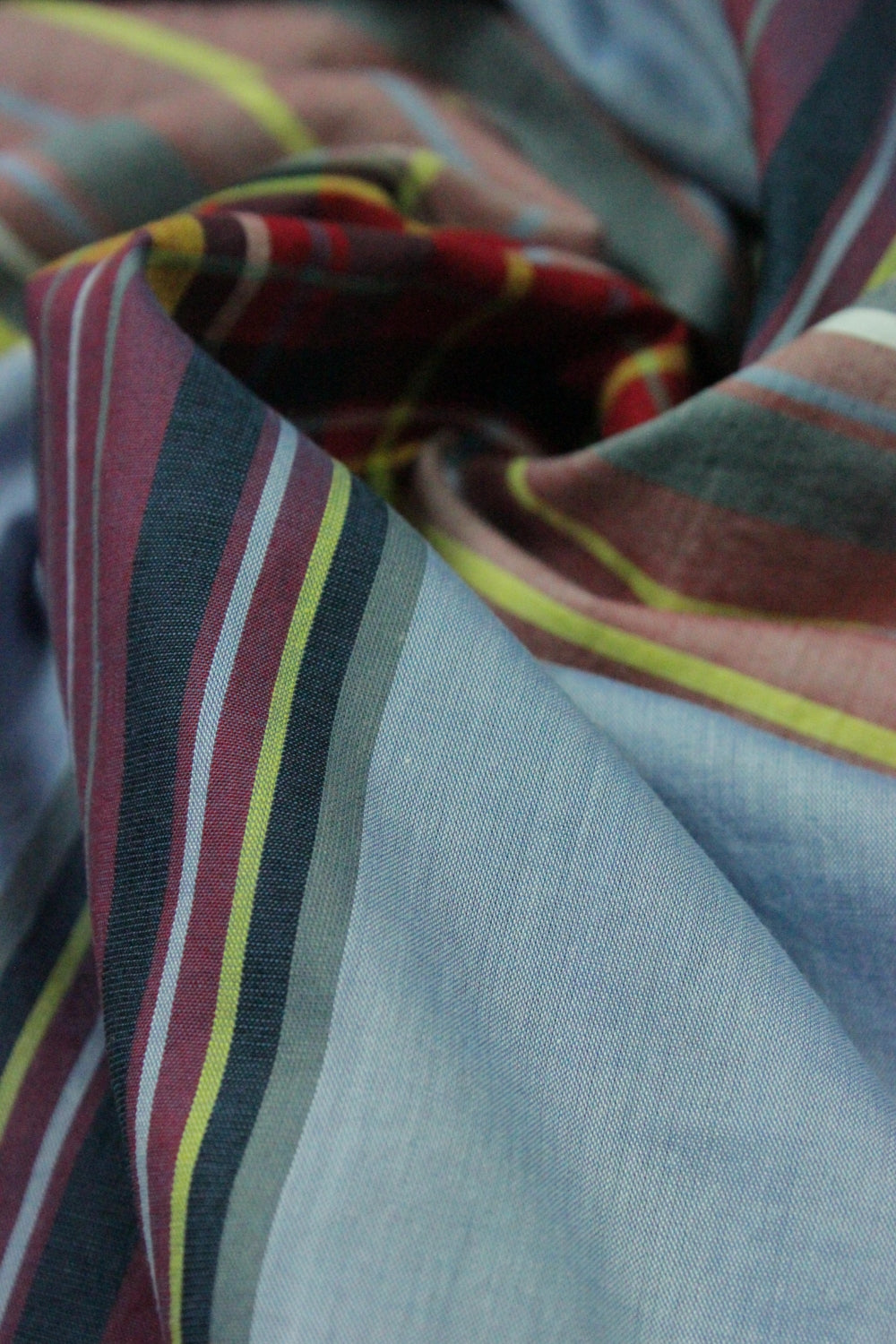 Poplin Bleu In Carouri