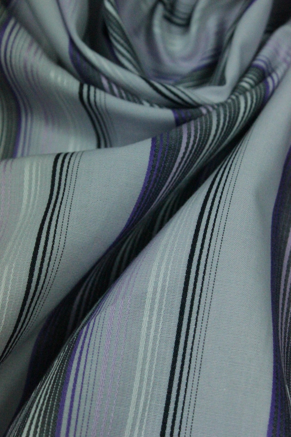 Poplin  Elastic Lila Cu Dungi Mov, Gri, Alb