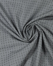 Poplin Alb Imprimat Cu  Albastru Si Negru