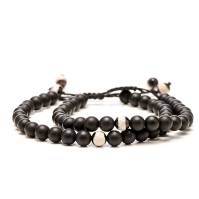 SET BRATARI CUPLU ONIX MAT & AGATE TIBETANE
