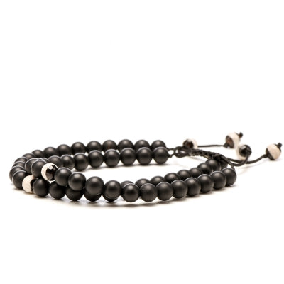 SET BRATARI CUPLU ONIX MAT & AGATE TIBETANE