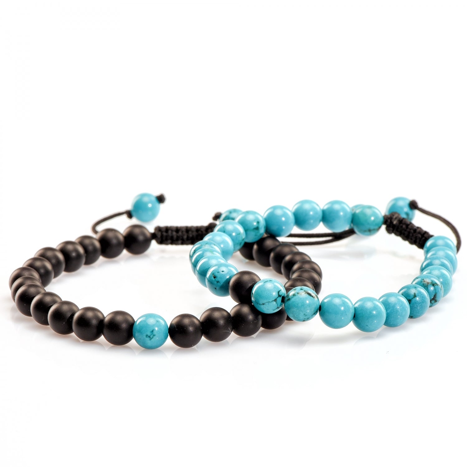 SET BRATARI CUPLU ONIX MAT & TURCOAZ