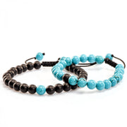 SET BRATARI CUPLU ONIX MAT & TURCOAZ