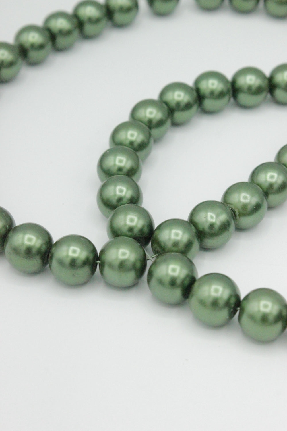 Sirag Perle, Verde Kaki, 12mm